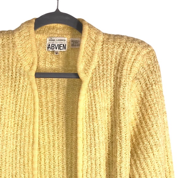 Vintage 1970’s Yellow Open Knit Cardigan Jacket - Picture 8 of 9